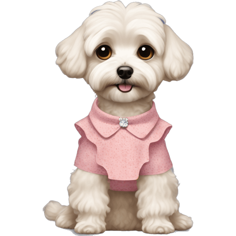 Maltipoo dog wearing dress emoji