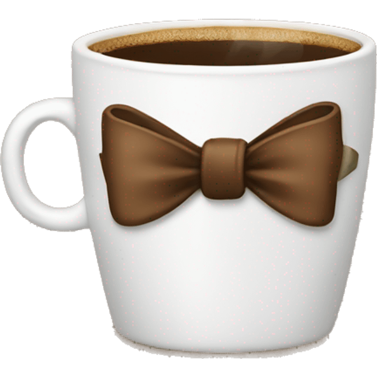 A coffee cup with a bow emoji