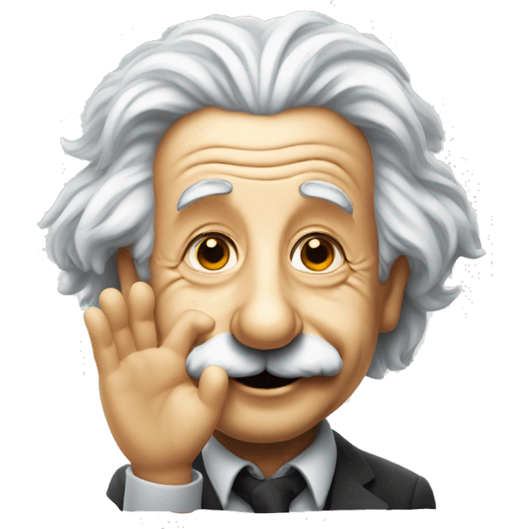 albert einstein vawes hand smiling emoji