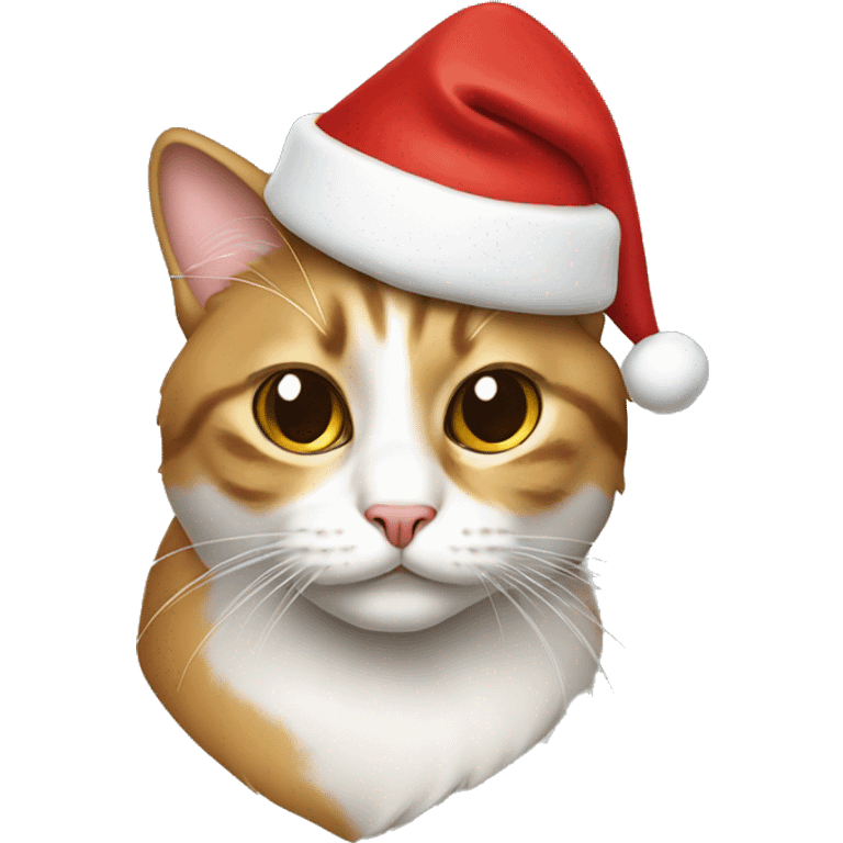 Cat wearing Santa hat emoji