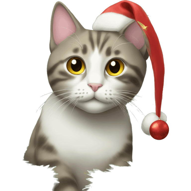 Cat decorating Christmas tree  emoji