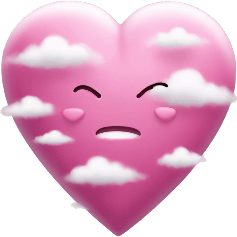 pink heart with a cloud emoji