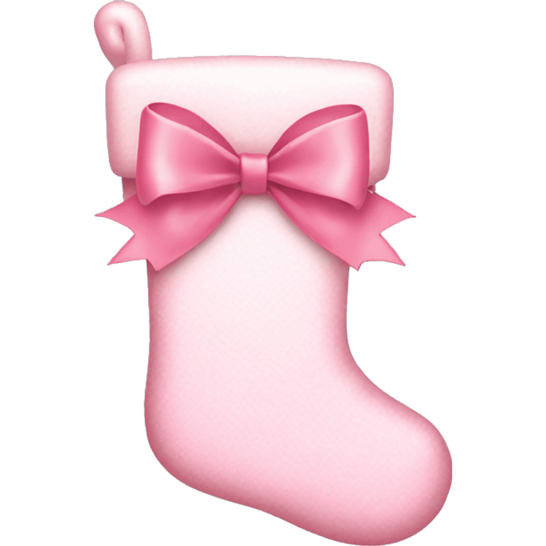  light pink Christmas stocking with bow emoji