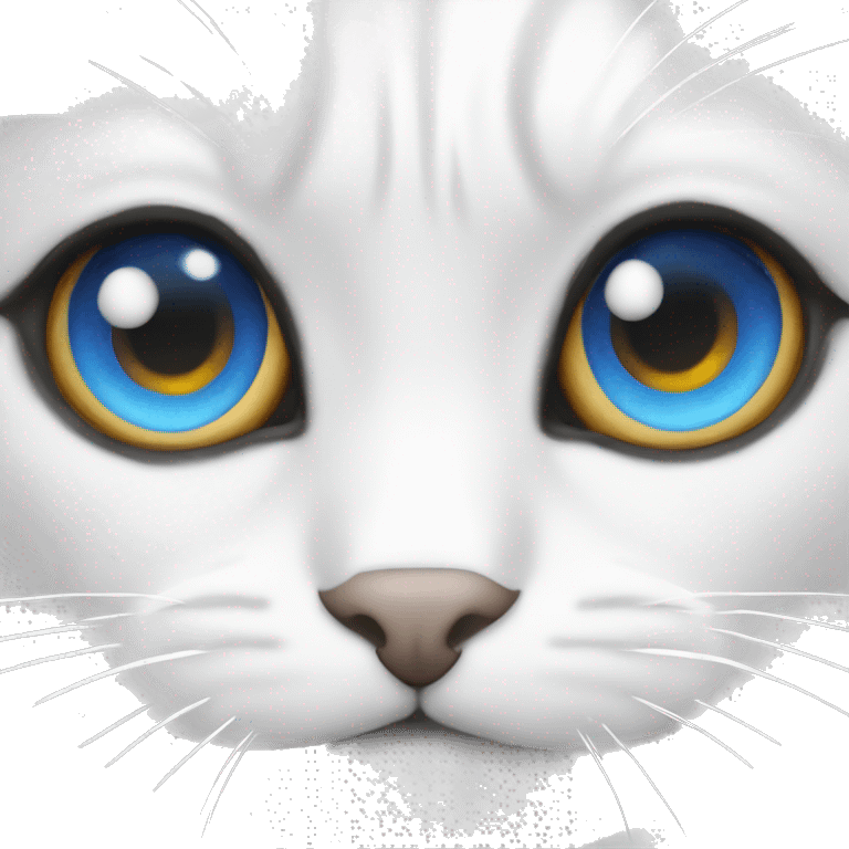 Chat blanc aux yeux bleus emoji