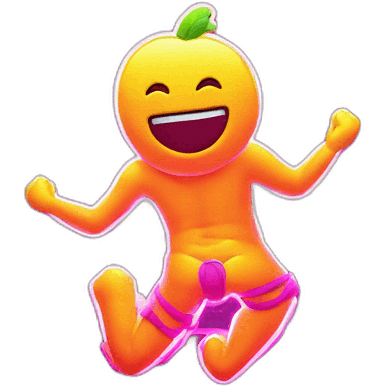 Juicy booty neon sign style man emoji