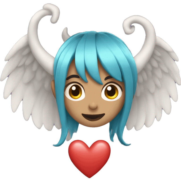 Heart horns and wings emoji