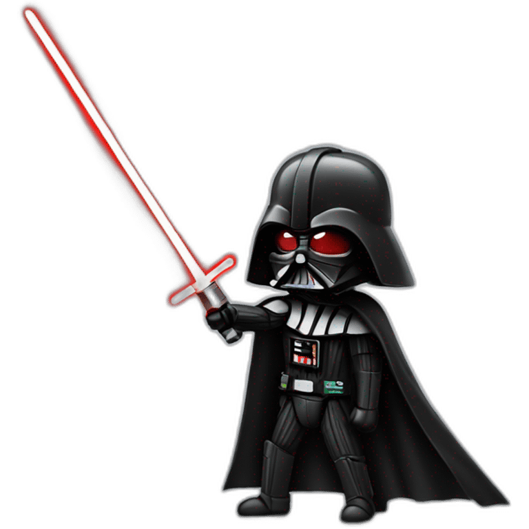 dark vador qui tient un sabre laser rouge emoji