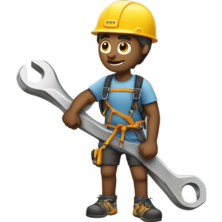 rock climber with a wrench in hand emoji