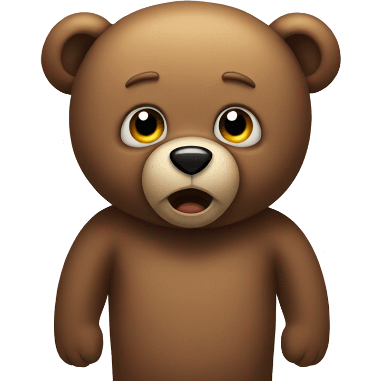 scared teddy bear emoji