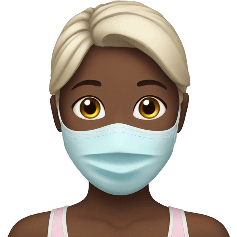 Girl with self care mask emoji