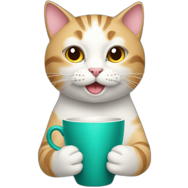 Cat holding cup  emoji