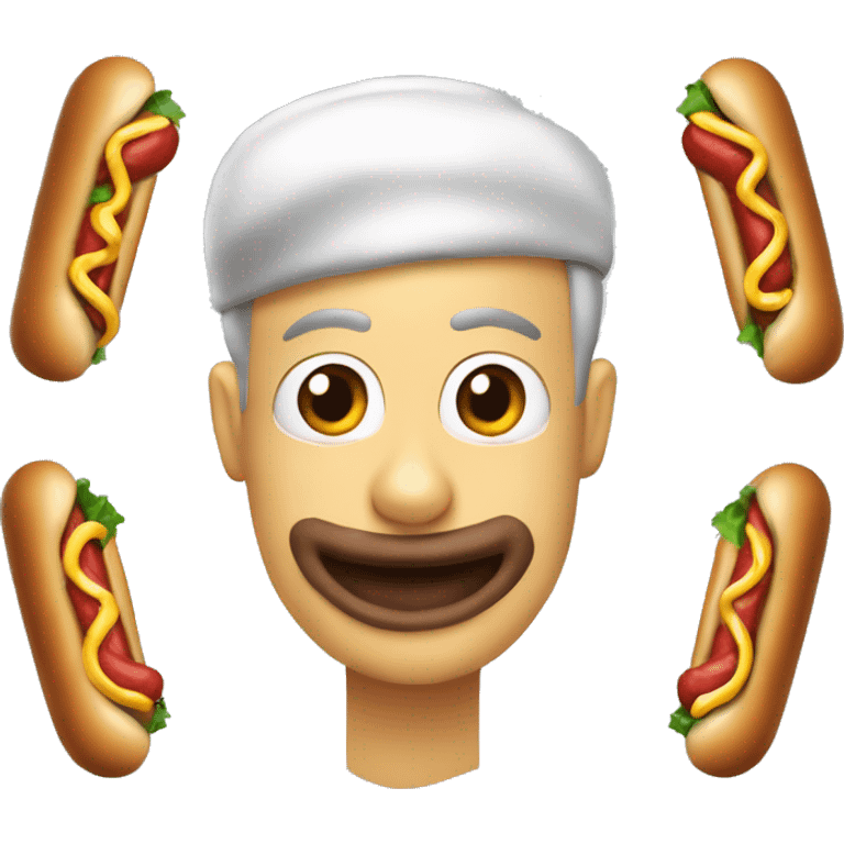 ￼Cara feliz con ojos de hotdog emoji