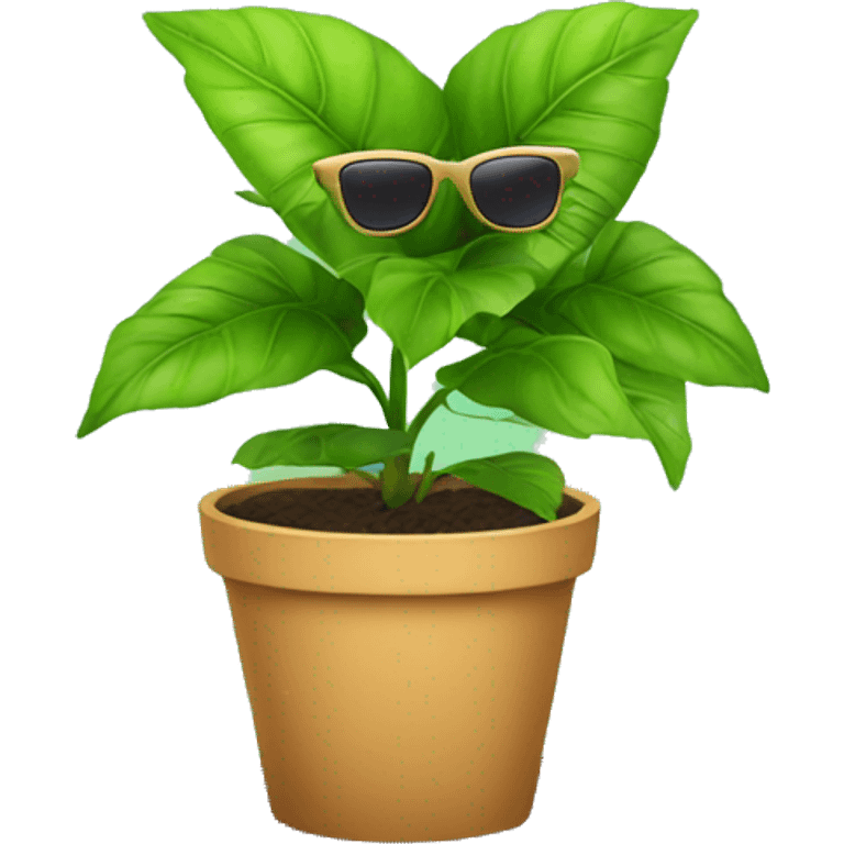 Plant with sunglasses emoji