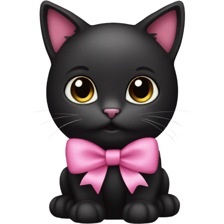 black kitty with a pink bow emoji