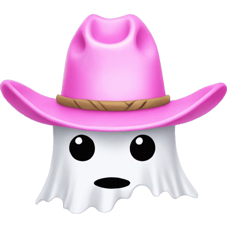 Ghost wearing pink cowboy hat emoji