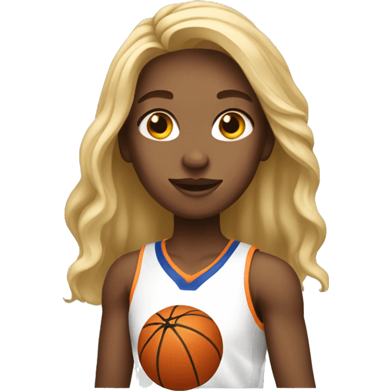 a basketball girl with long blond hair emoji