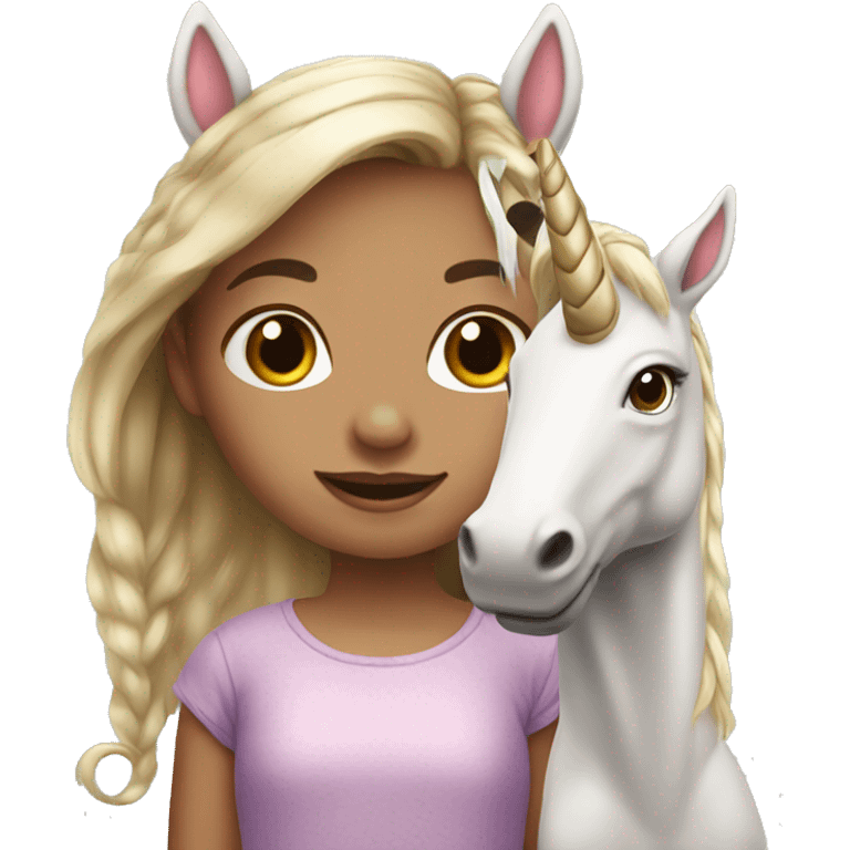 Little girl with unicorn  emoji