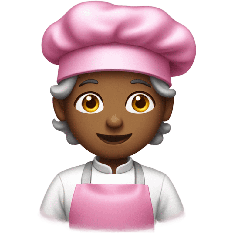 Cook in a pink apron emoji