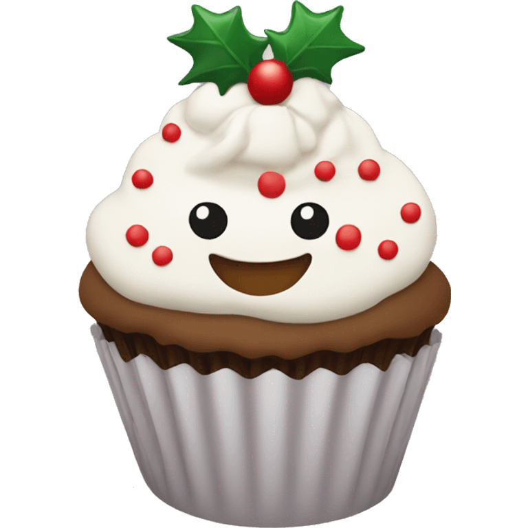 Christmas cupcake emoji