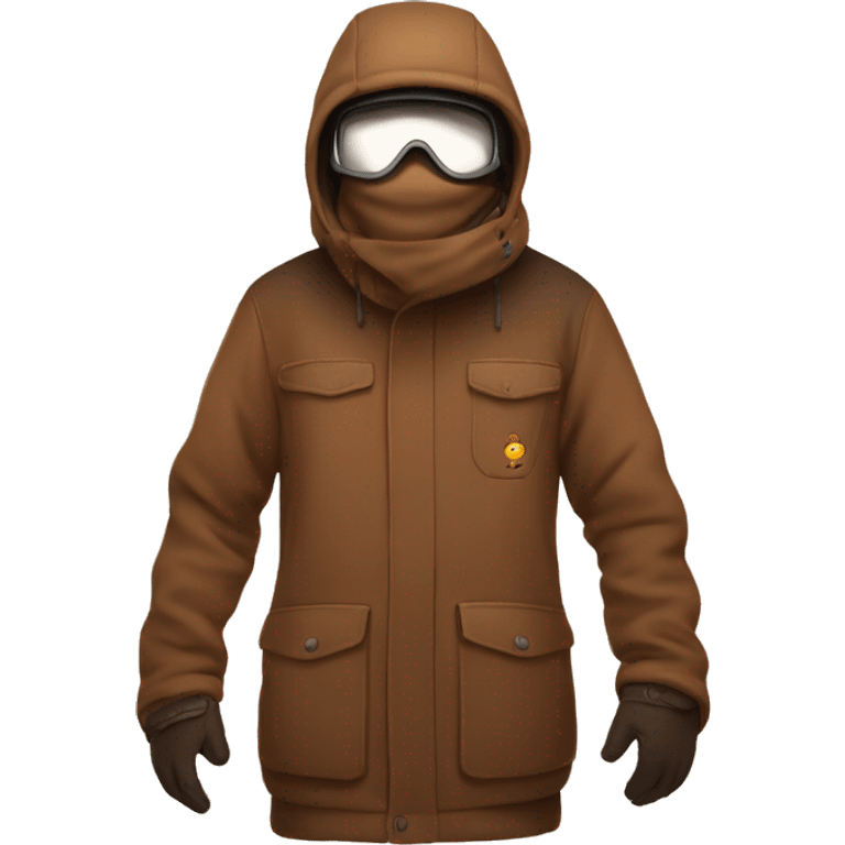 Make a cozy brown theme toned hirl snowboard emoji