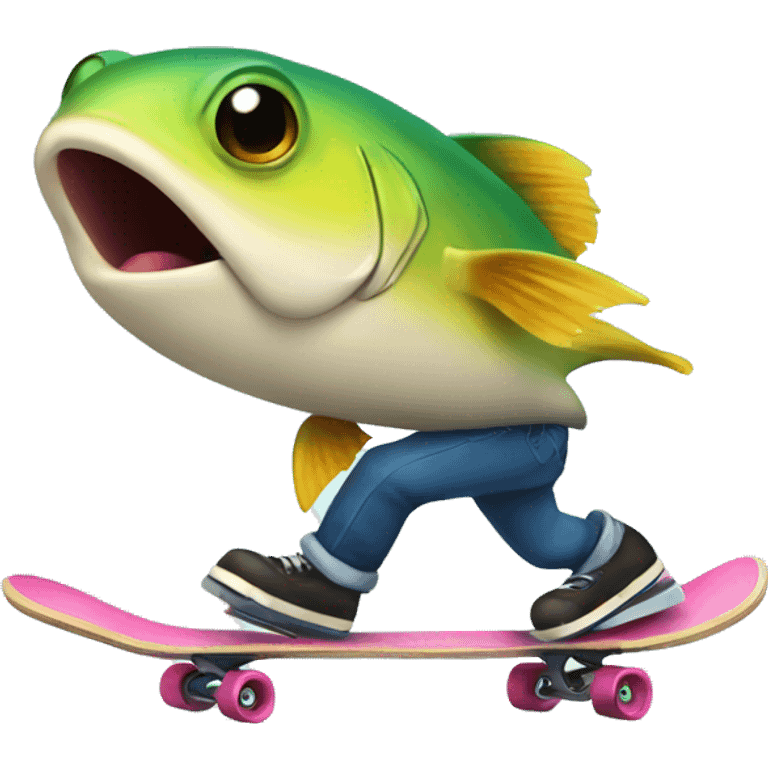 peixe andando de skate emoji