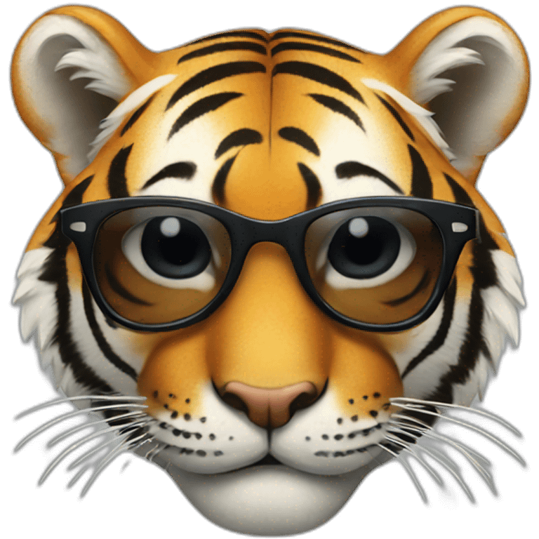 smirking tiger wearing sunglasses emoji