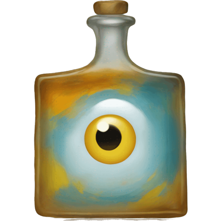 a square glass piece with painting on it emoji