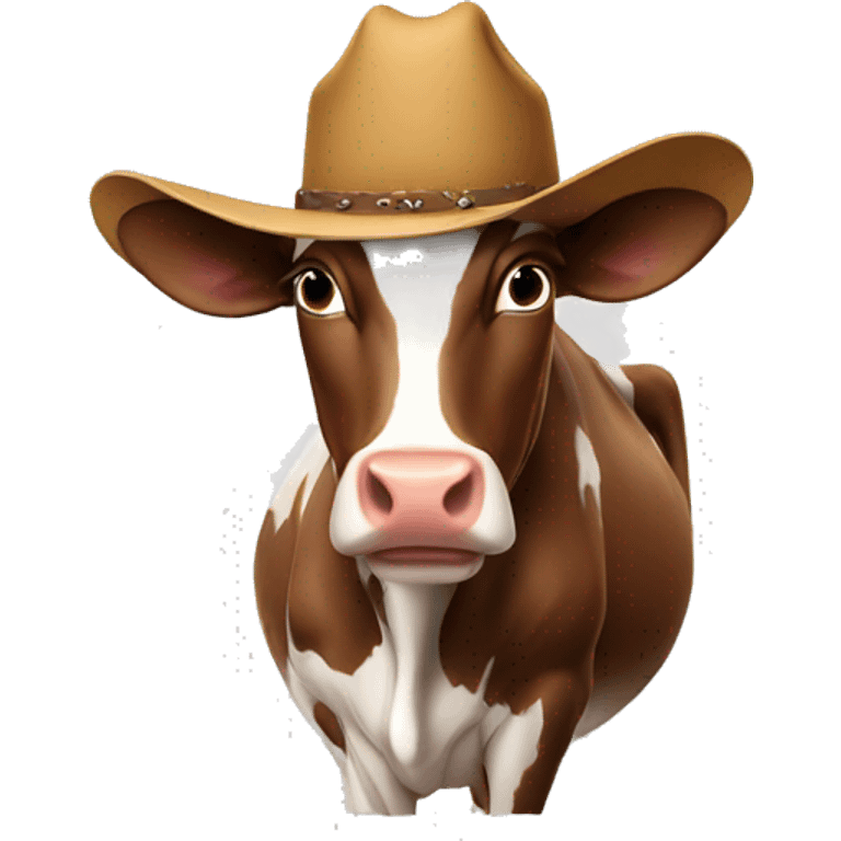 Cow wearing a cowboy hat emoji