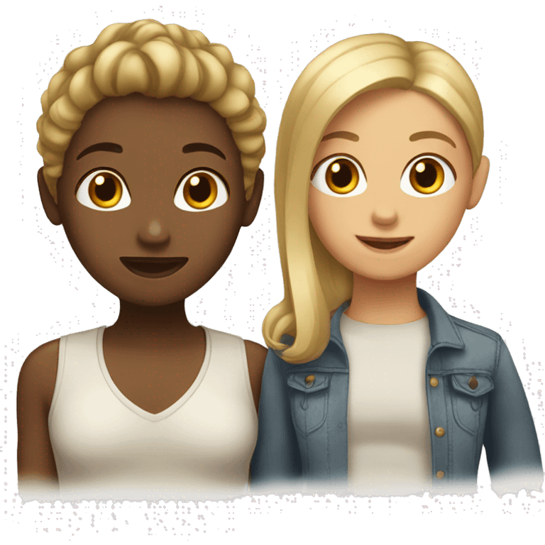 Brown and blonde fruends emoji