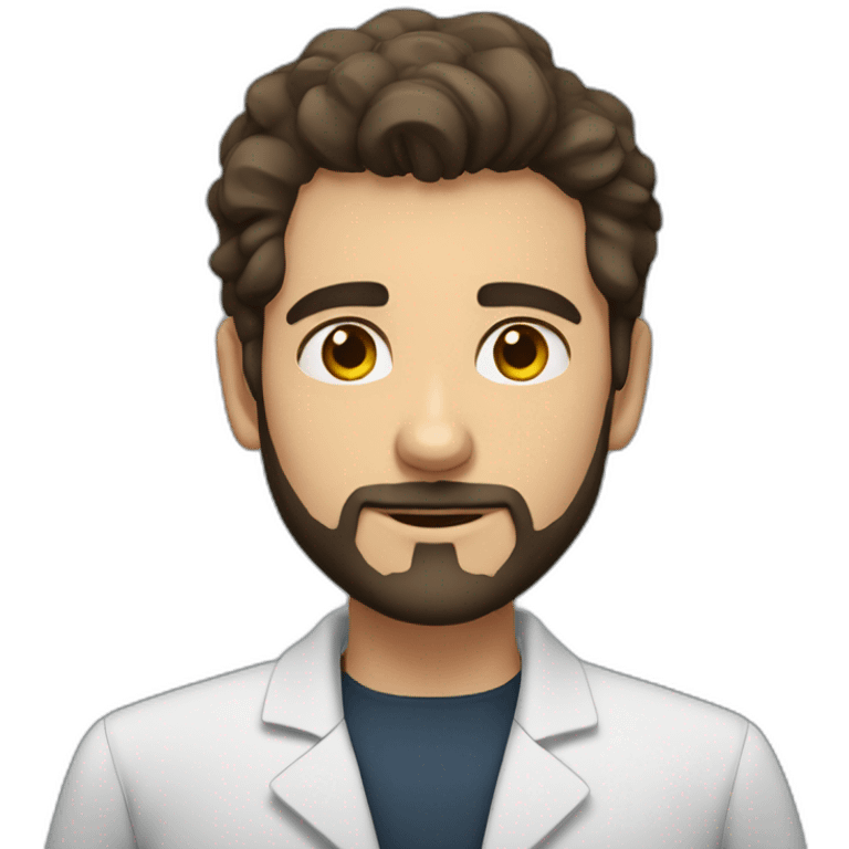 Giovanni Gosch Berton medical student with short beard, dark heir emoji