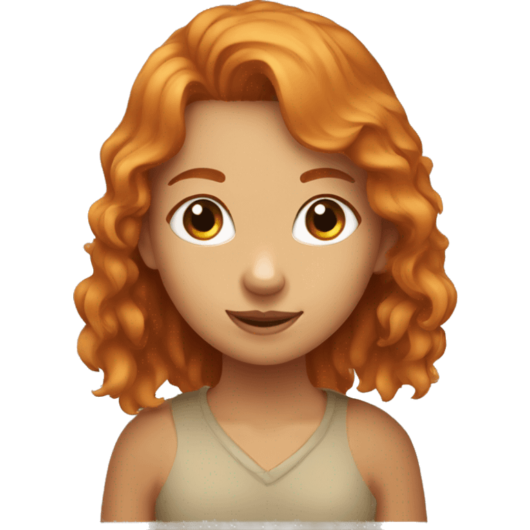 Ginger girl with a Australien Shepherd  emoji