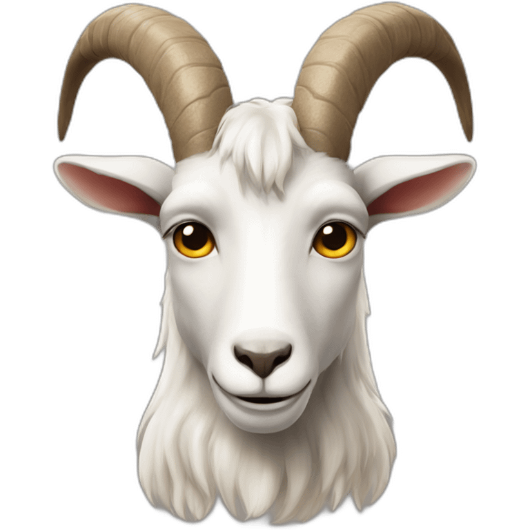 a goat with long horns and evil look emoji