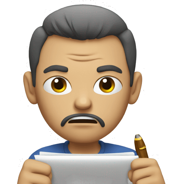 angry man writing emoji