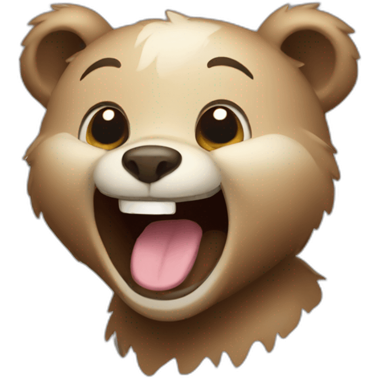 laughing bear cub emoji