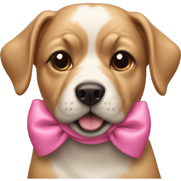 Dog wearing pink bows emoji