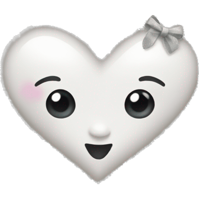 white glittery heart with bows emoji