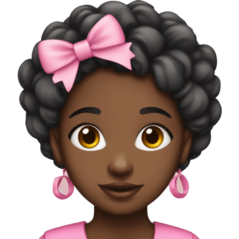 A black girl wearing pink bows  emoji