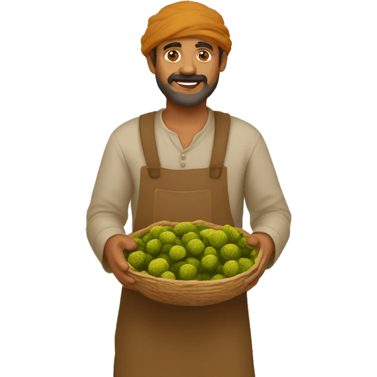 Jaggery man with neem in hand emoji