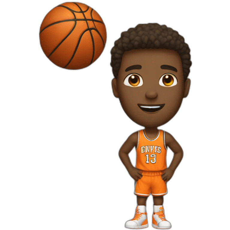 Guy with basketball emoji