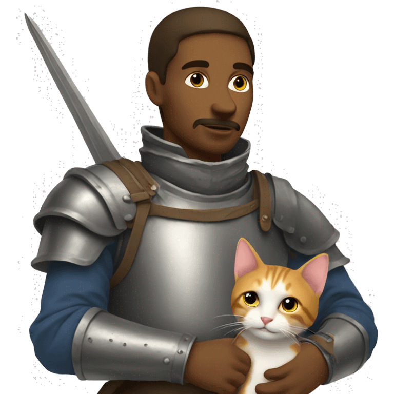 medieval soldier holding a cat emoji