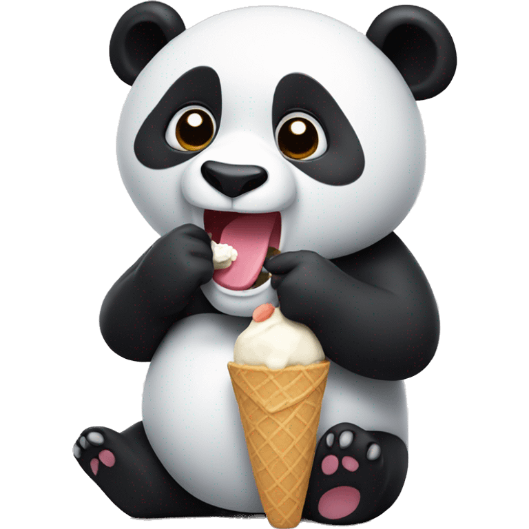 Panda eating ice cream emoji