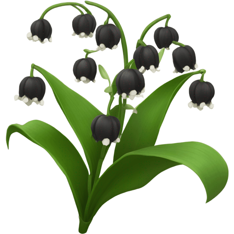 black lily of the valley flower emoji