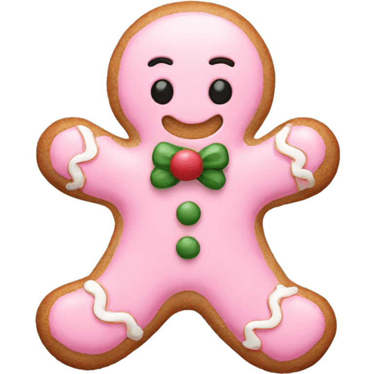 a pastel pink Christmas gingerbread man  emoji