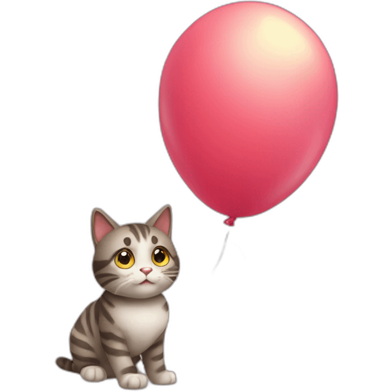 cute cat with a baloon emoji