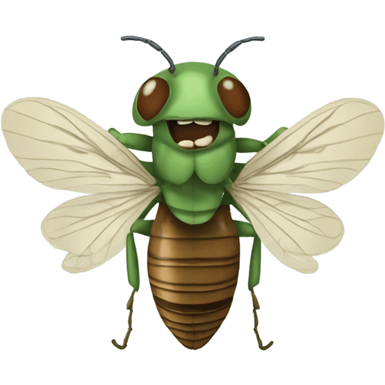 Cicada flossing emoji