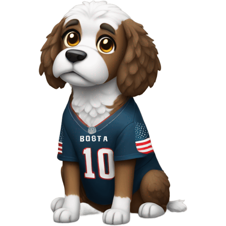 Dog wearing eagle jersey emoji