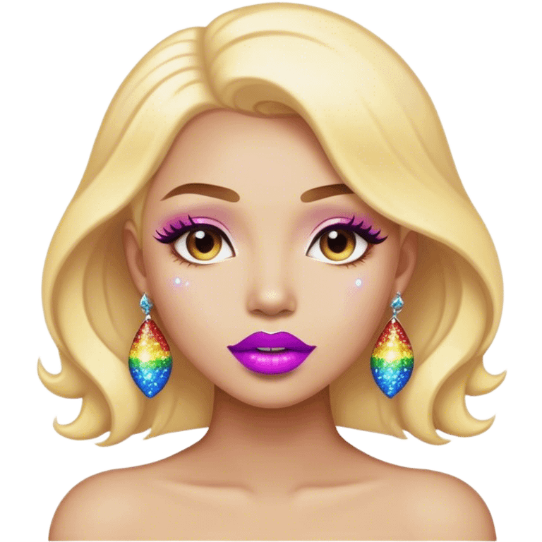 rainbow sparkle lips emoji