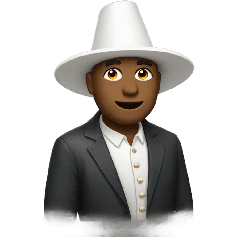 Man with a white cone on his head emoji