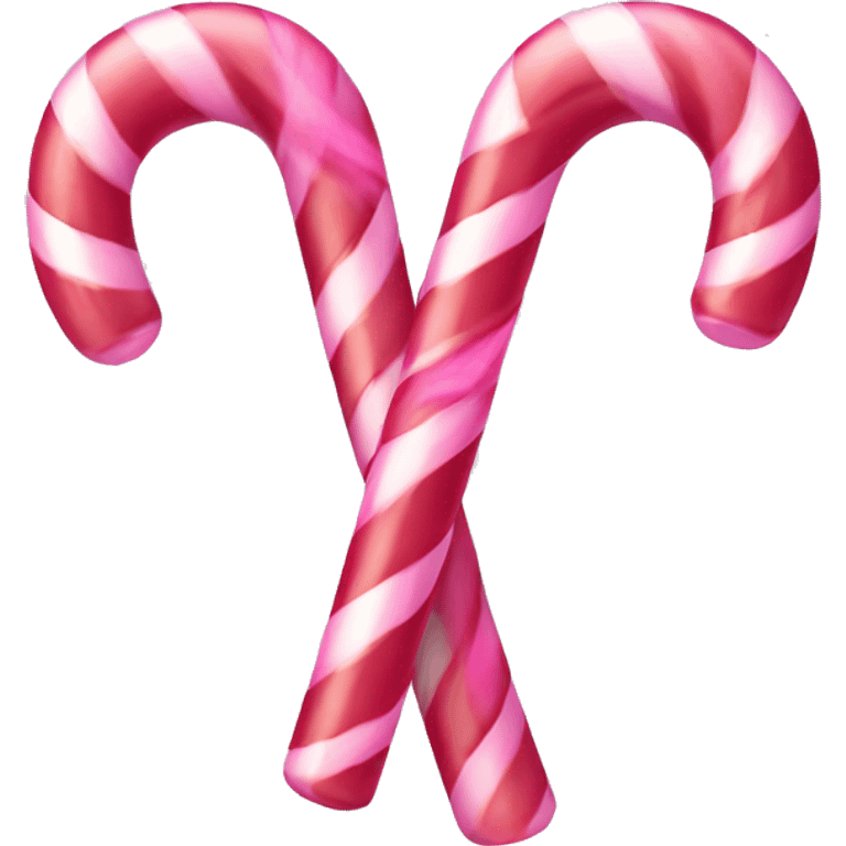 Pink candy canes emoji