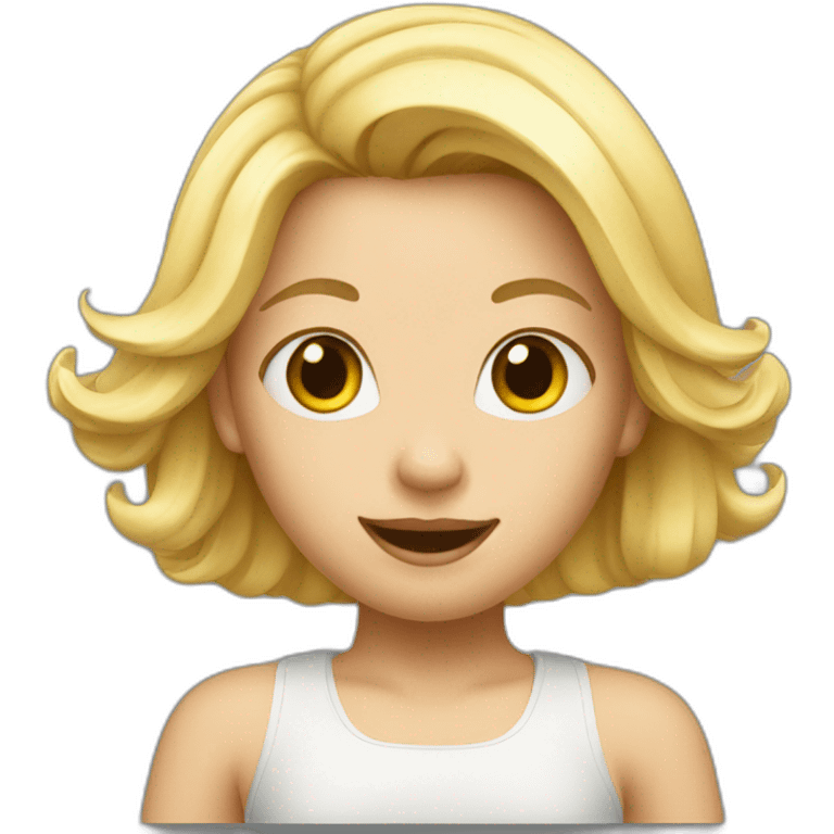 Girl with blond hair dancing  emoji